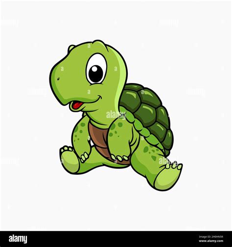 Turtle Sitting Vector Illustration Cartoon Stock Vector Image Art Alamy