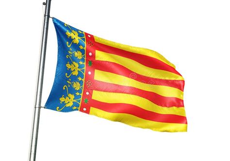 3D Flag Of Valencian Community, Spain. Stock Illustration ...