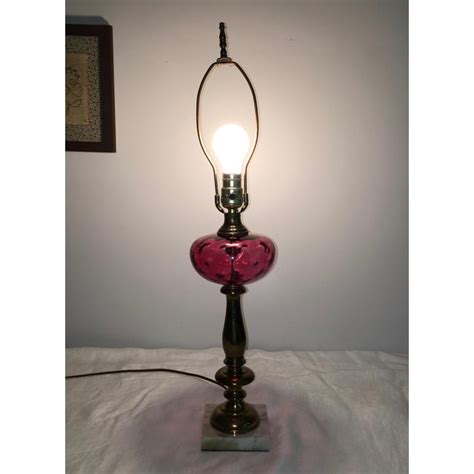 Vintage Cranberry Glass Lamp Chairish