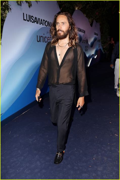 Jared Leto Ed Westwick Both Wear Sheer Shirts To Luisaviaroma For