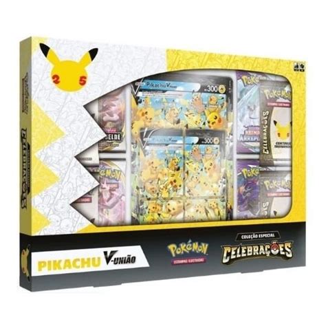 Pokémon Box Coleção Especial Celebrações 25 Anos Pikachu V União Solo