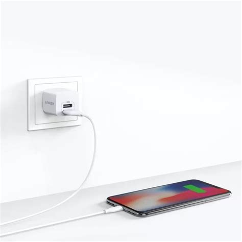 Anker A2620L22 PowerPort Dual Port Wall Charger 12W White Technology