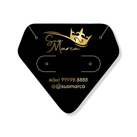 Tag Diamante Hot Stamping Para Joias Brincos X Cm