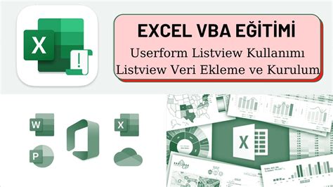 Excel Vba Dersleri Listview Kullan M Listview A Veri Ekleme Veri Silme