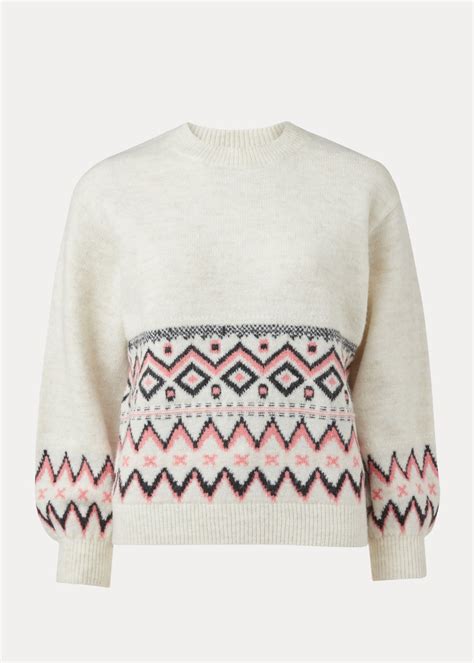 Cream Fairisle Print Jumper Matalan