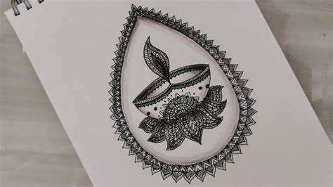 How To Draw Mandala Art Of Diya In Lotus Diwali Lamp Zentangle Art