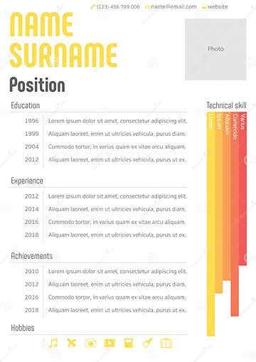 Resume Cv Template Profile Design Stock Vector - Illustration of company, layout: 143255288