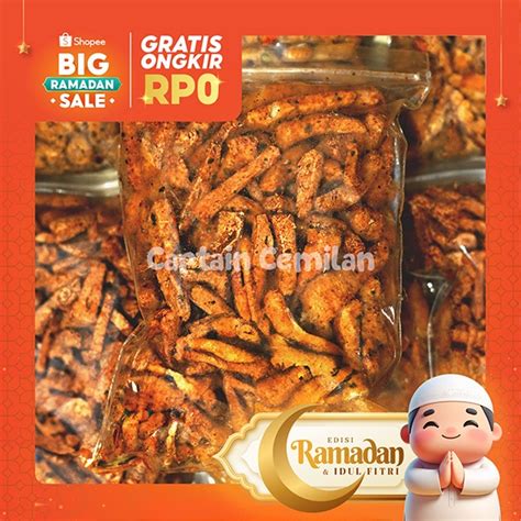 Jual Basreng Stik Pedas Gurih Daun Jeruk Renyah Kriuk Baso Goreng