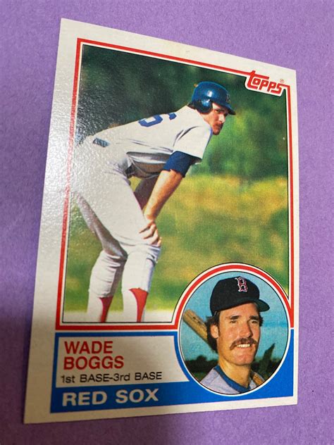 Topps Wade Boggs Rookie Card Boston Red Sox Etsy