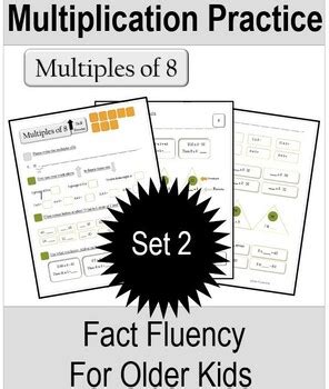 Multiplication Groups Of 8 Fact Fluency Guided Math Practice Set 2