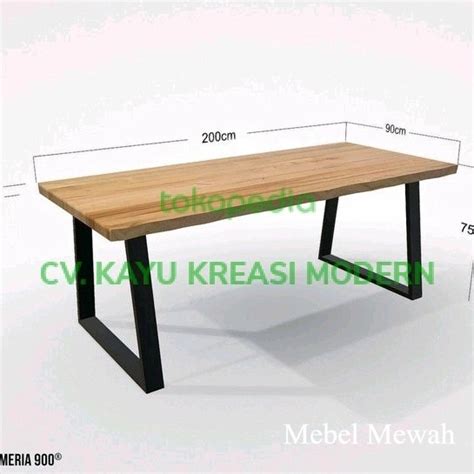 Jual Meja Makan Kayu Mahoni Kaki Besi Hollo Galvanis Shopee Indonesia