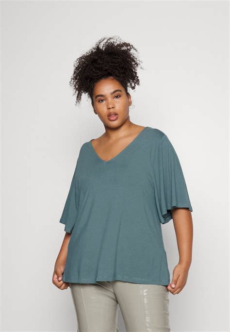 Anna Field Curvy T Shirt Basic Green Grün Zalando De