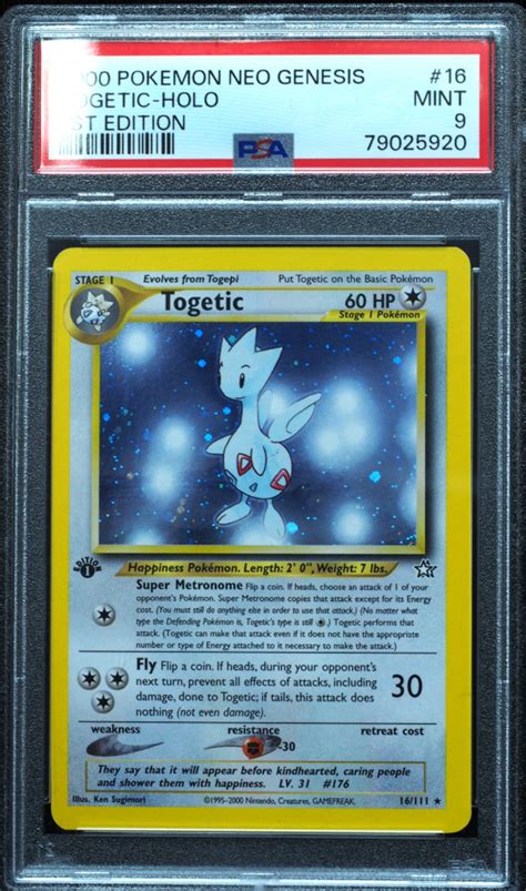 Buy St Edition Togetic Neo Genesis Holo Pokemon Card Psa Mint