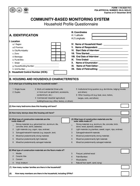 Household Profile Questionnaire 2018 2025 Form Fill Out And Sign