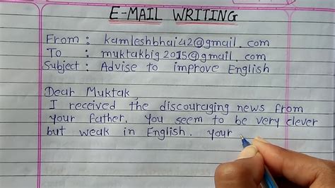 How To Write E Mail Writing Advise To Improve English Email Writing Youtube