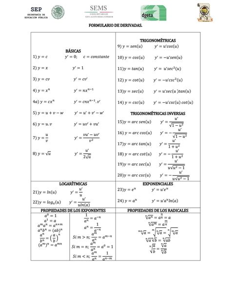 Formulario Calculo Diferencial By José Luis Rojas Rodríguez Issuu