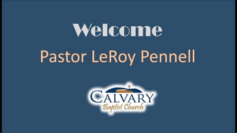 Morning Service Pastor LeRoy Pennell YouTube