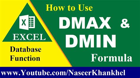 How To Use DMAX And DMIN Formula In Excel YouTube