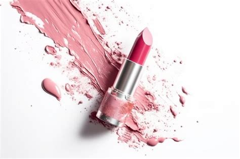 Premium AI Image Lipstick And Smeared Lipstick Stains On White