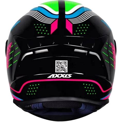 Capacete Axxis Draken Cougar Preto Rosa Verde Grid Motors