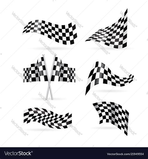 Checkered flag set Royalty Free Vector Image - VectorStock