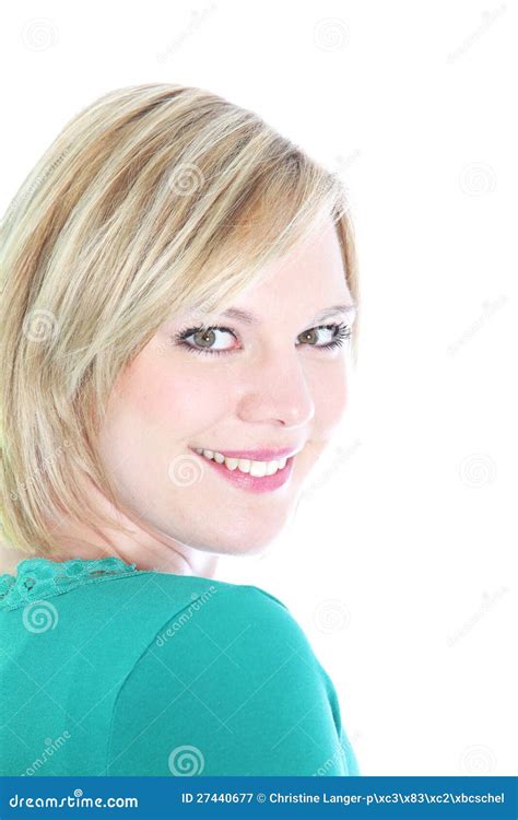 Portrait Of Smiling Blonde Woman Stock Image Image Of Model