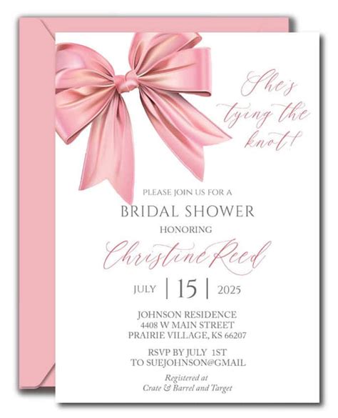 Pink Bow Bridal Shower Invitation Announce It