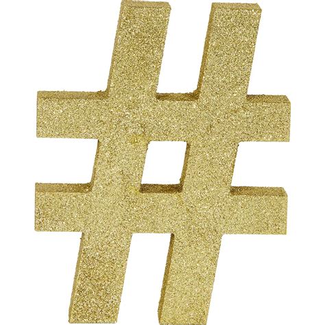 Glitter Gold Number Symbol Sign 6in X 7 12in Party City