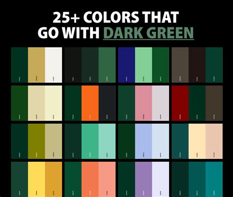 25 Best Colors That Go With Dark Green Dark Green Color Palettes