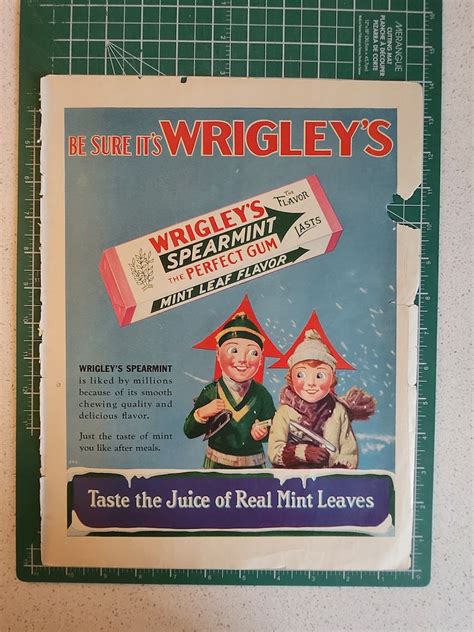 Rare Antique Wrigleys Chewing Gum Advertising From Colliers Magazine