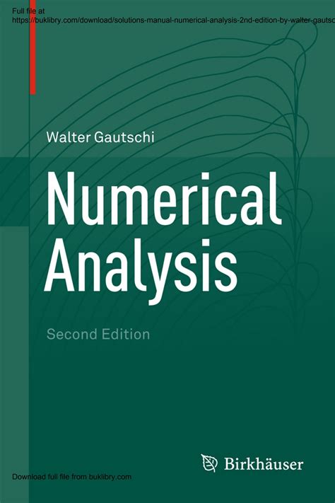 Solutions Manual Numerical Analysis 2nd Edition By Walter Gautschi By Cameron Bryne Issuu