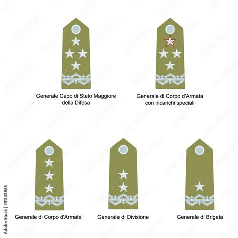 Gradi Militari Ufficiali Generali Stock Vector Adobe Stock