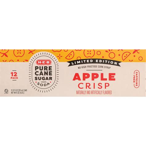 H E B Apple Crisp Soda Pk Cans Pure Cane Sugar Shop Soda At H E B