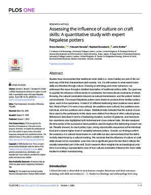 Fillable Online Assessing The Influence Of Culture On Craft Skills