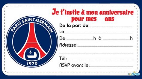 Invitations De Clubs De Foot Cartes Invitation Anniversaire