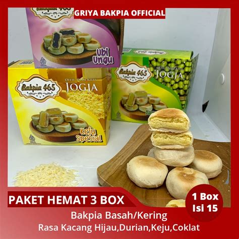 Jual GRIYA BAKPIA PROMO 3 BOX Paket Bakpia Basah Kering Bakpia