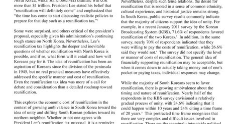 The Economic Costs of Korean Reunification | FSI