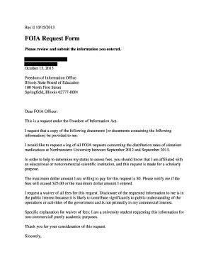 Fillable Online Isbe FOIA Request Form Illinois State Board Of