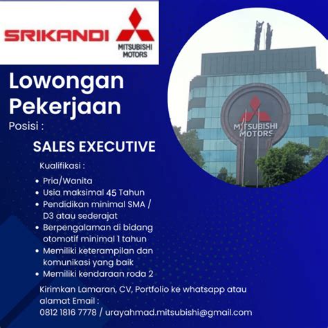 Lowongan Kerja Sales Executive Di Pt Srikandi Diamond Motors