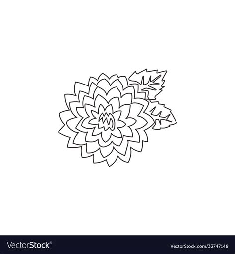 One Single Line Drawing Beauty Fresh Dahlia Vector Image