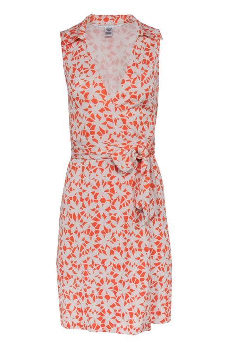 Diane Von Furstenberg Orange Wrap Dress Cheap Sale Cpshouston Net