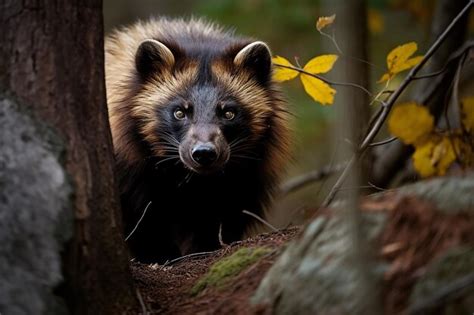 Premium AI Image | Fierce Vigilance Wolverine Looking Out for Prey