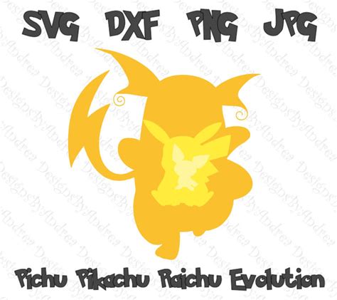 Pok Mon Svg Pichu Pikachu Raichu Dxf Png Digital Cut Etsy Australia