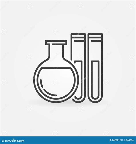 Chemical Laboratory Glassware Vector Concept Outline Icon Or Sign Stock