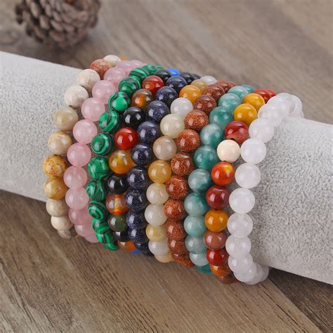 8mm Gemstone Beaded Stretch Bracelet Simple Handmade Jewelry Etsy