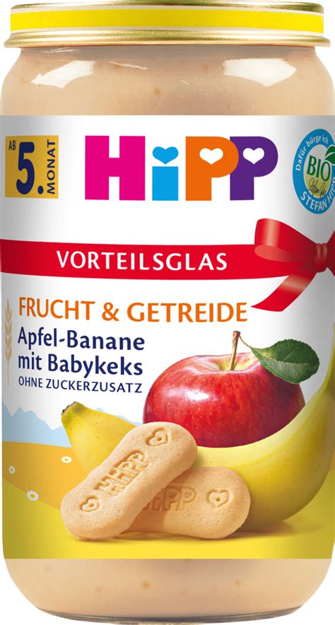 Hipp Frucht Getreide Apfel Banane Mit Babykeks Vorteilsglas Ab Dem 5