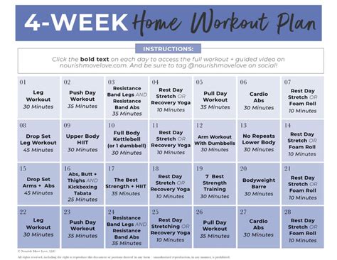 Free Printable Gym Workout Plans With Weights