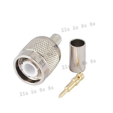 TNC male crimp RF connector TNC male Plug Crimp for RG58 RG142 LMR195 coaxial cable fast ship-in ...