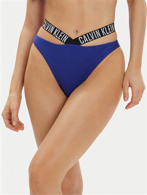 Calvin Klein Swimwear Dół od bikini KW0KW02391 Niebieski Modivo pl