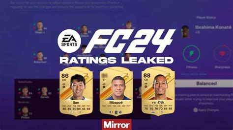 EA FC 24 Player Ratings Leaked Liverpool Tottenham And PSG Ratings